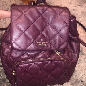 Maroon leather Kate Spade backpack
